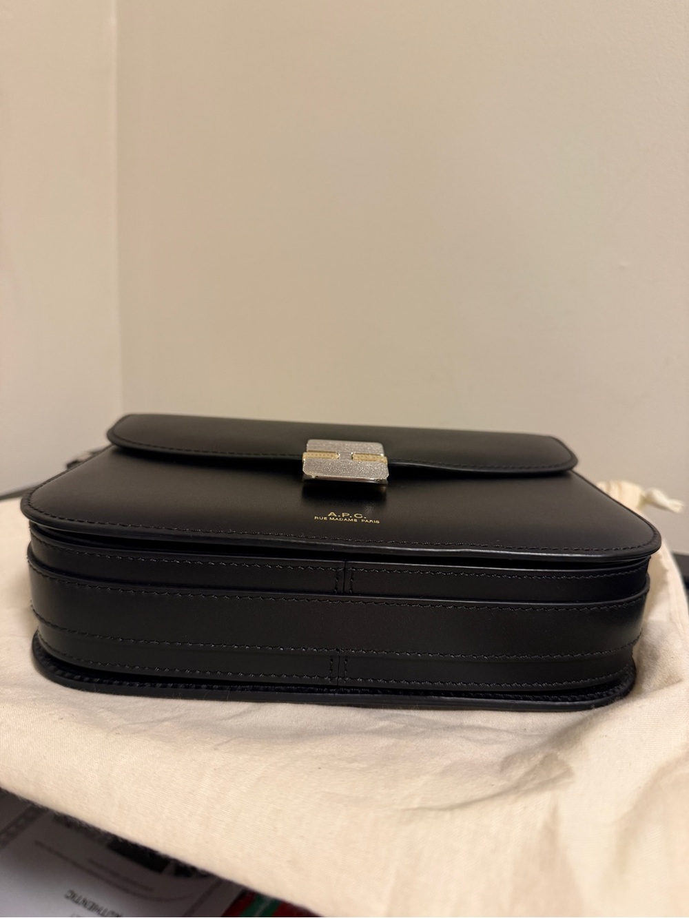 A.P.C. Grace Black Leather Crossbody with Gold & Silver Accents authentic - Picture 3 of 10